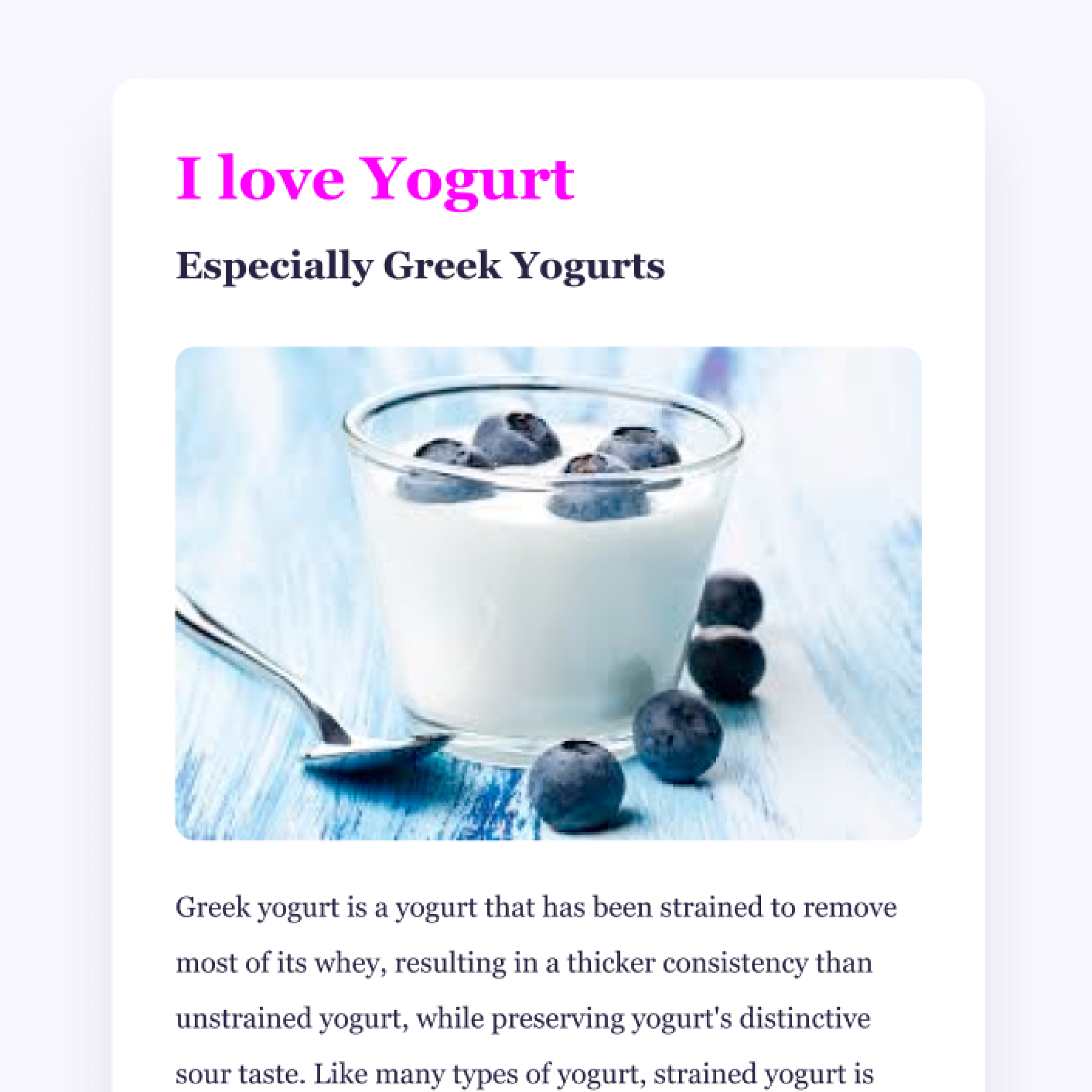 Breakfast yogurt